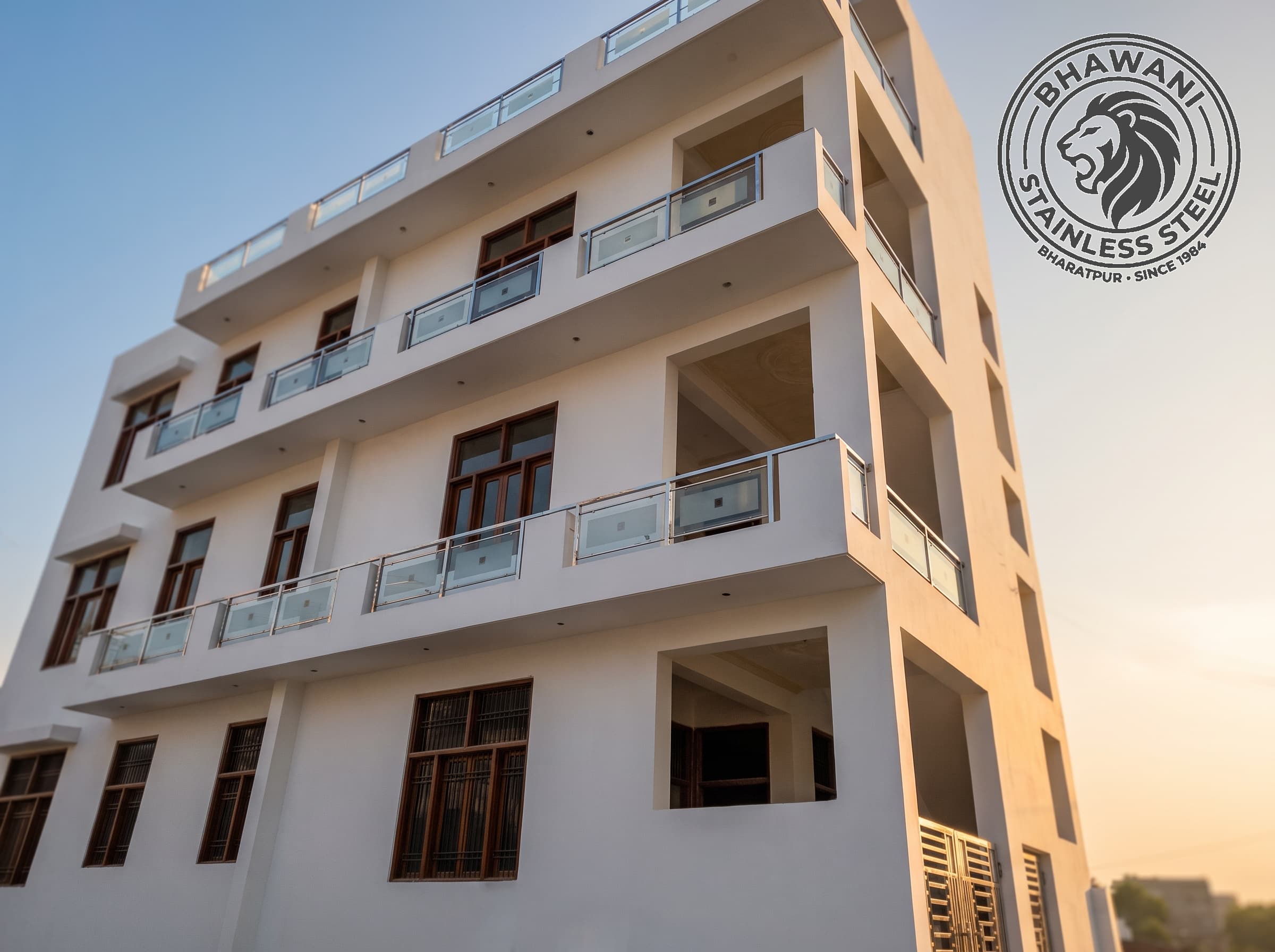 Stainless steel front railing — Jaipur & Bharatpur project 5