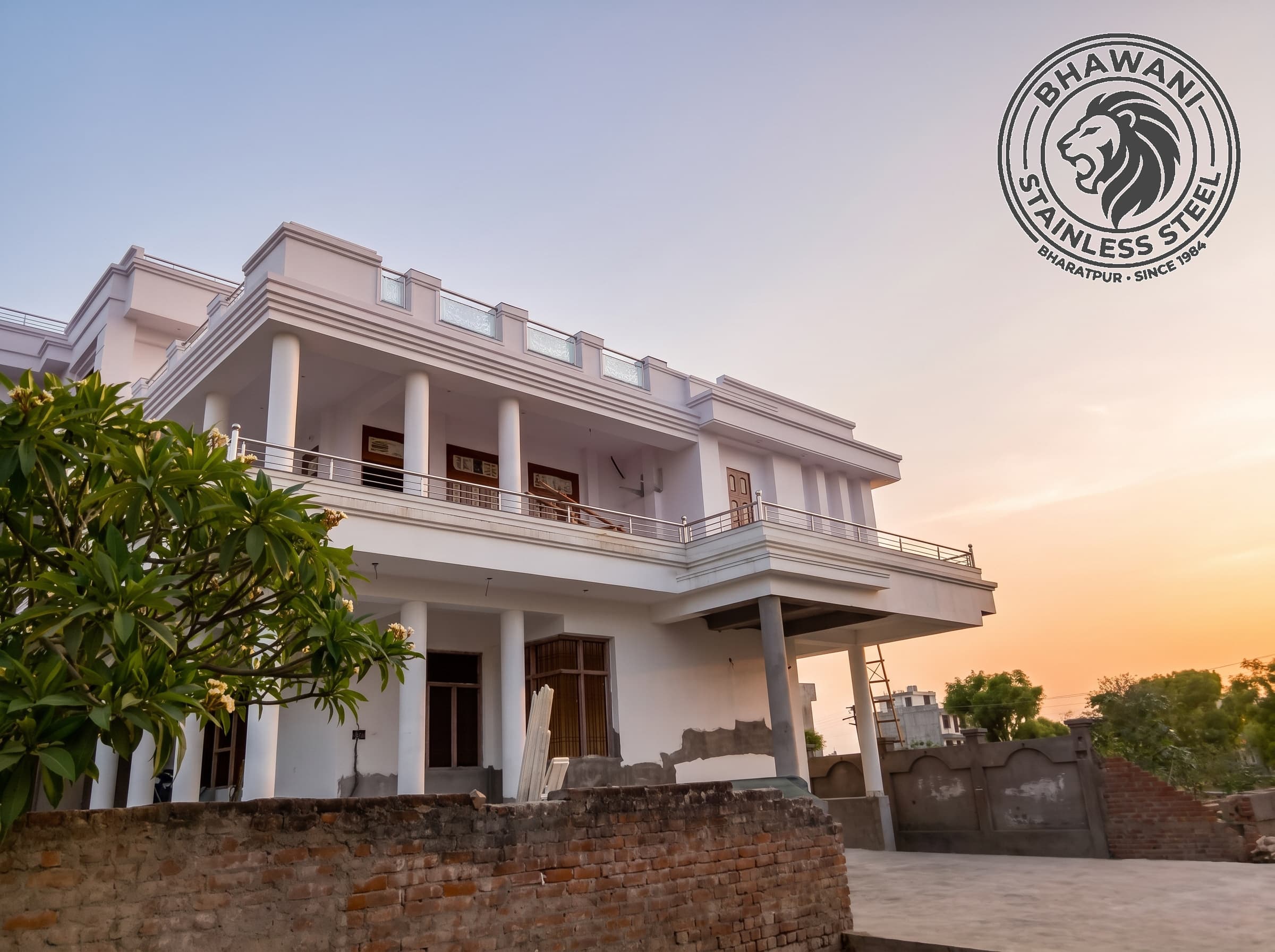 Stainless steel front railing — Jaipur & Bharatpur project 6