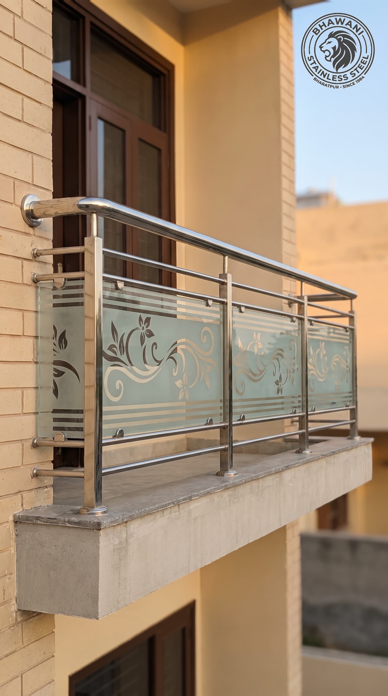Stainless steel front railing — Jaipur & Bharatpur project 8