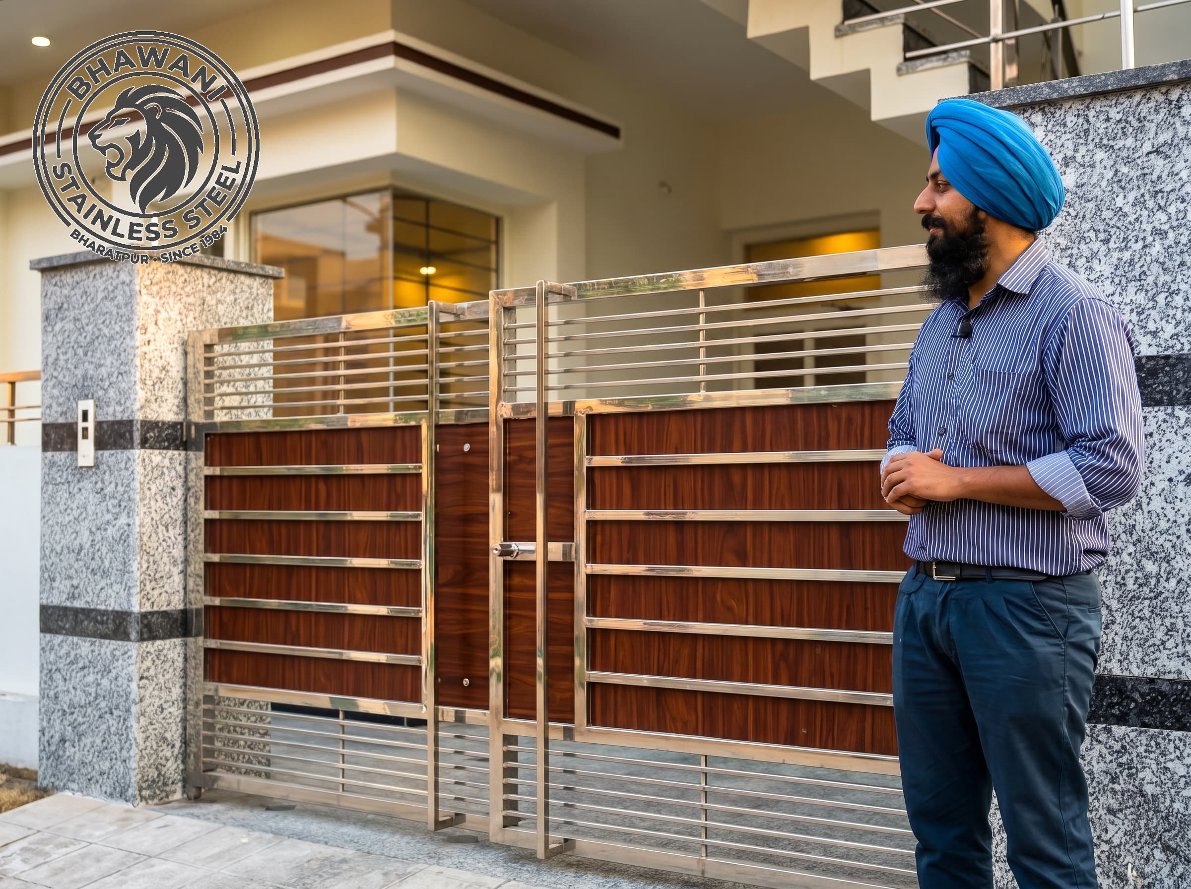 Stainless steel main gate & grill — project 2