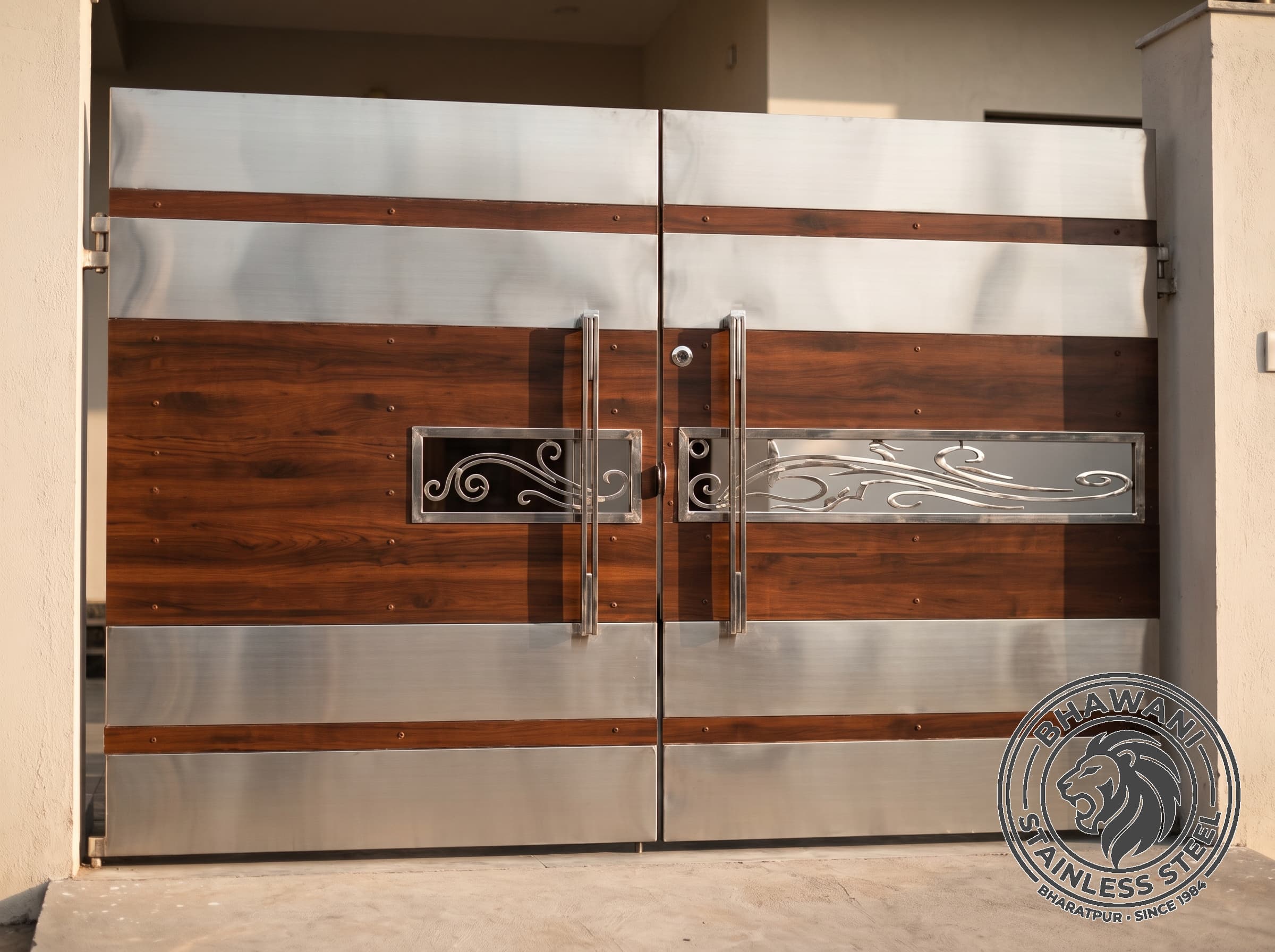 Stainless steel main gate & grill — project 5