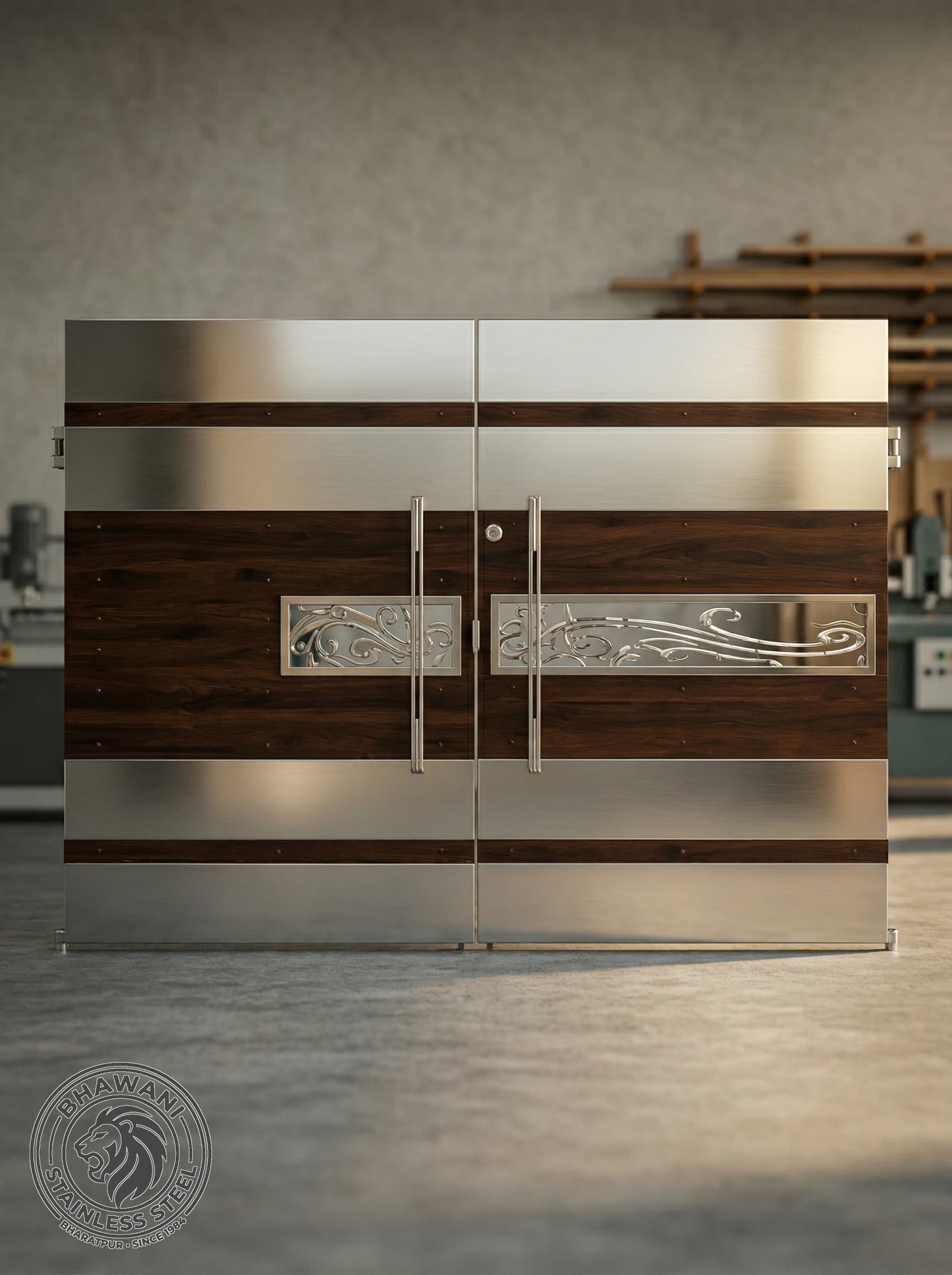 Stainless steel main gate & grill — project 6