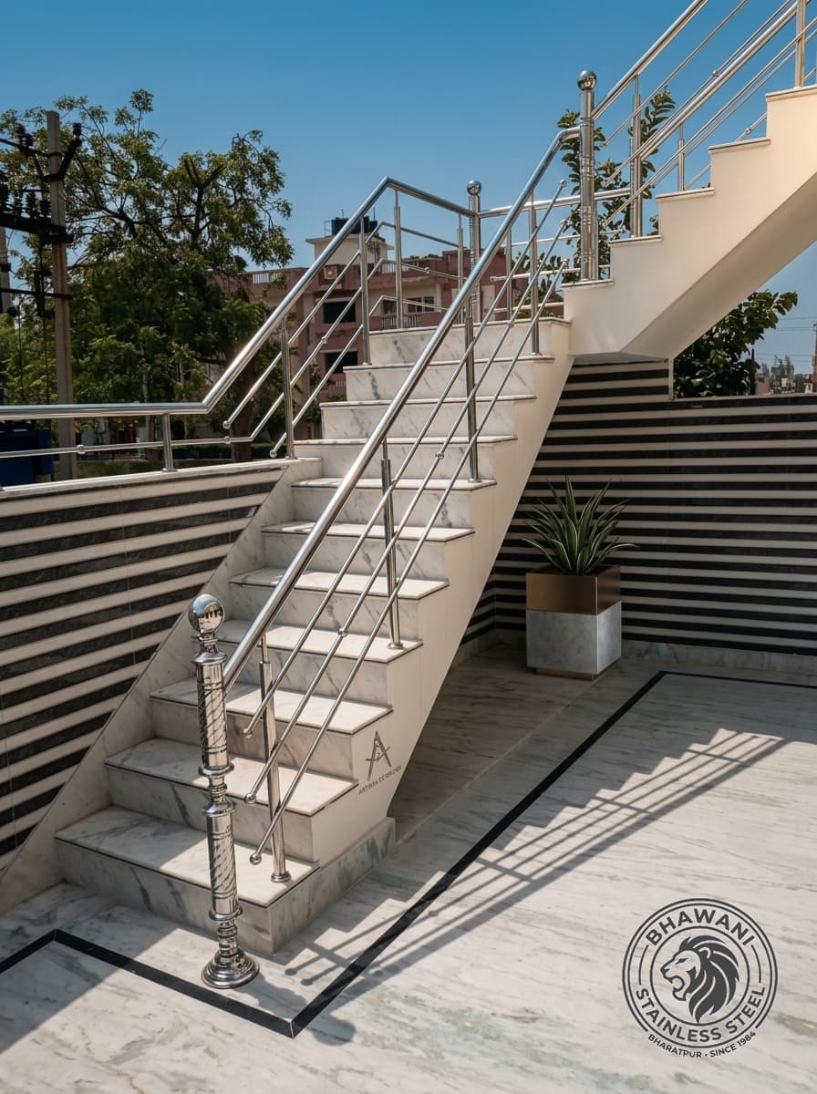 Stainless steel staircase & balcony railing — project 3