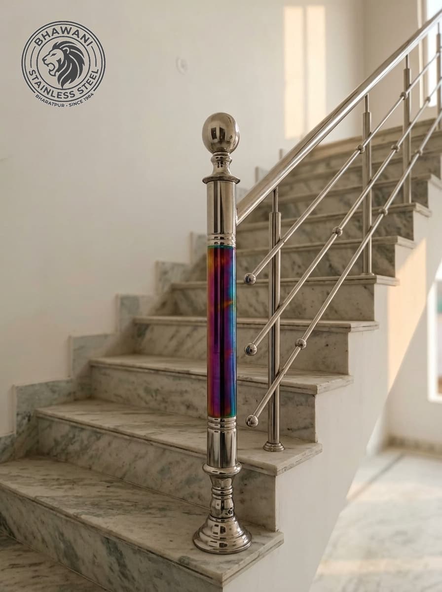 Stainless steel staircase & balcony railing — project 5