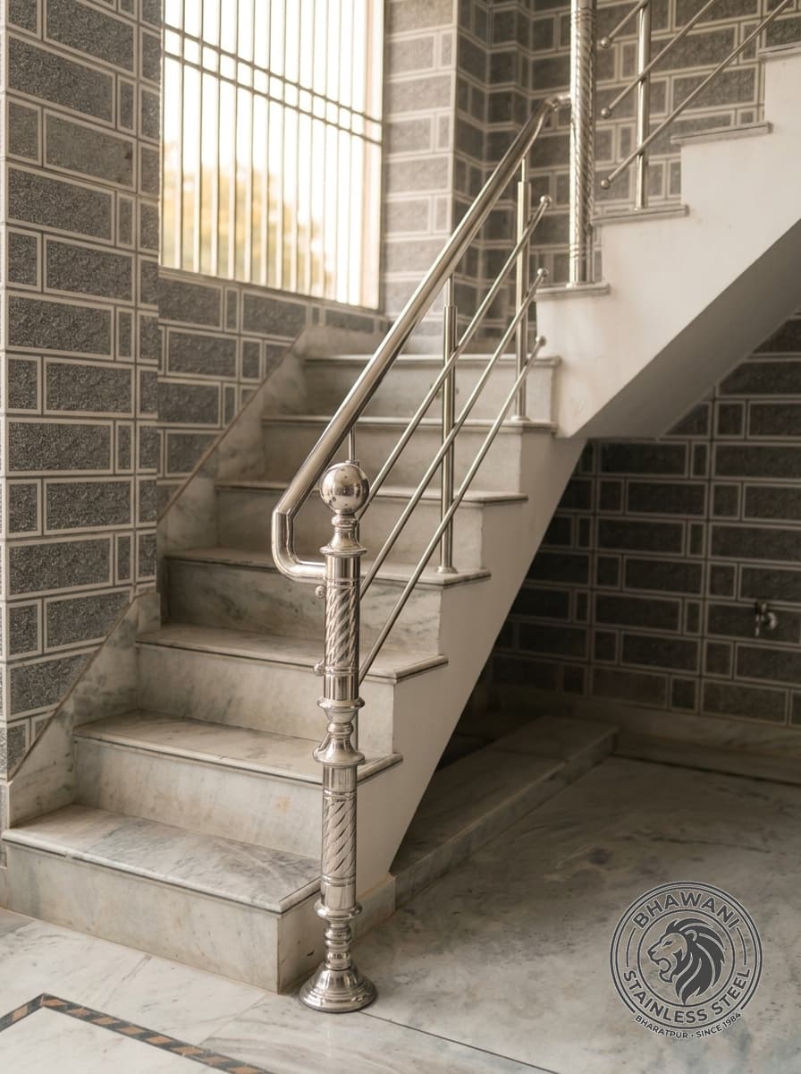 Stainless steel staircase & balcony railing — project 6